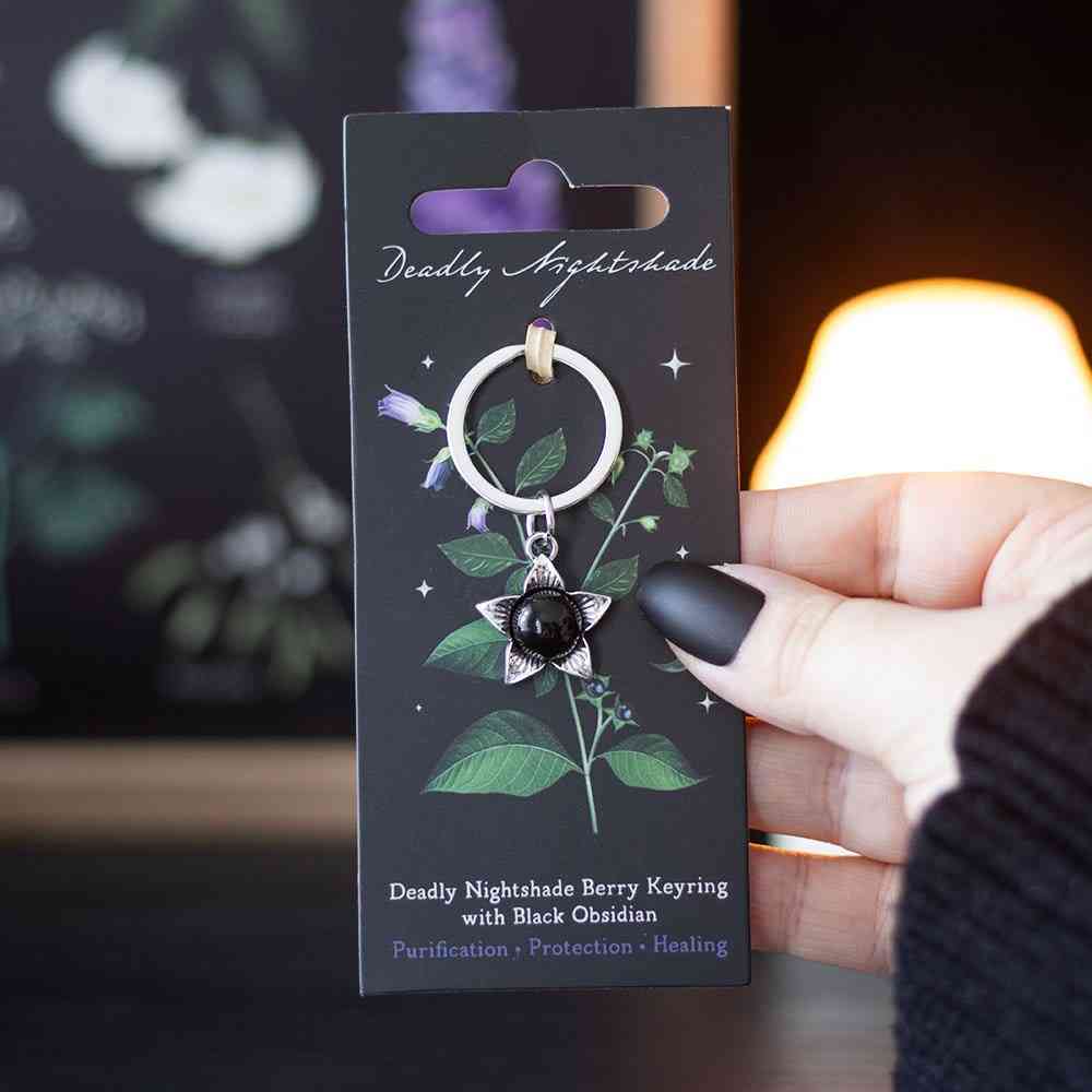 Something Different - Deadly Nightshade with Black Obsidian SchlÃ¼sselring - Mehrfarben